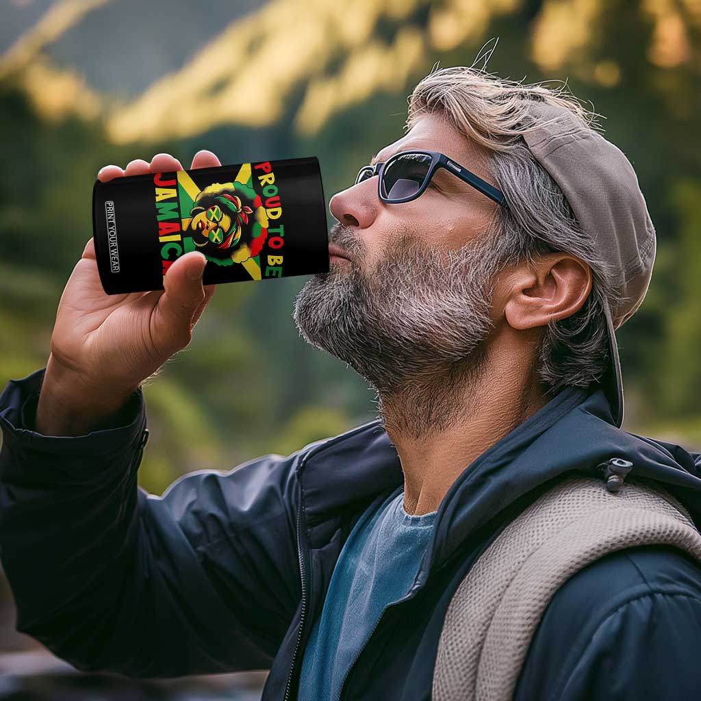 Proud To Be Jamaican 4 in 1 Can Cooler Tumbler Jamaica Pride Flag Girl Sunglasses TS11 Print Your Wear