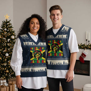 Proud To Be Jamaican V-Neck Knit Sweater Vest Jamaica Pride Flag Girl Sunglasses - Print Your Wear