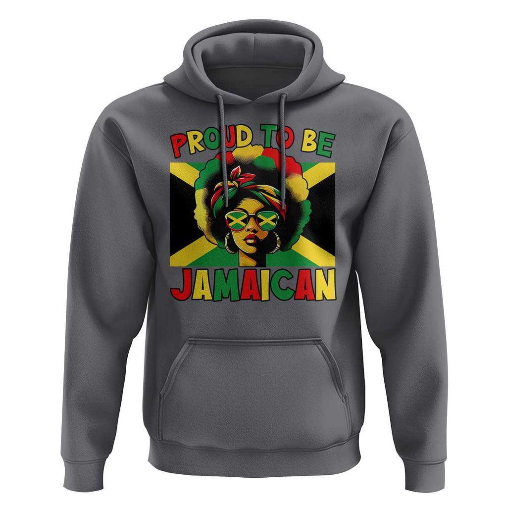 Proud To Be Jamaican Hoodie Jamaica Pride Flag Girl Sunglasses TS11 Charcoal Print Your Wear
