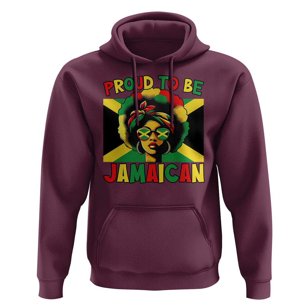 Proud To Be Jamaican Hoodie Jamaica Pride Flag Girl Sunglasses TS11 Maroon Print Your Wear