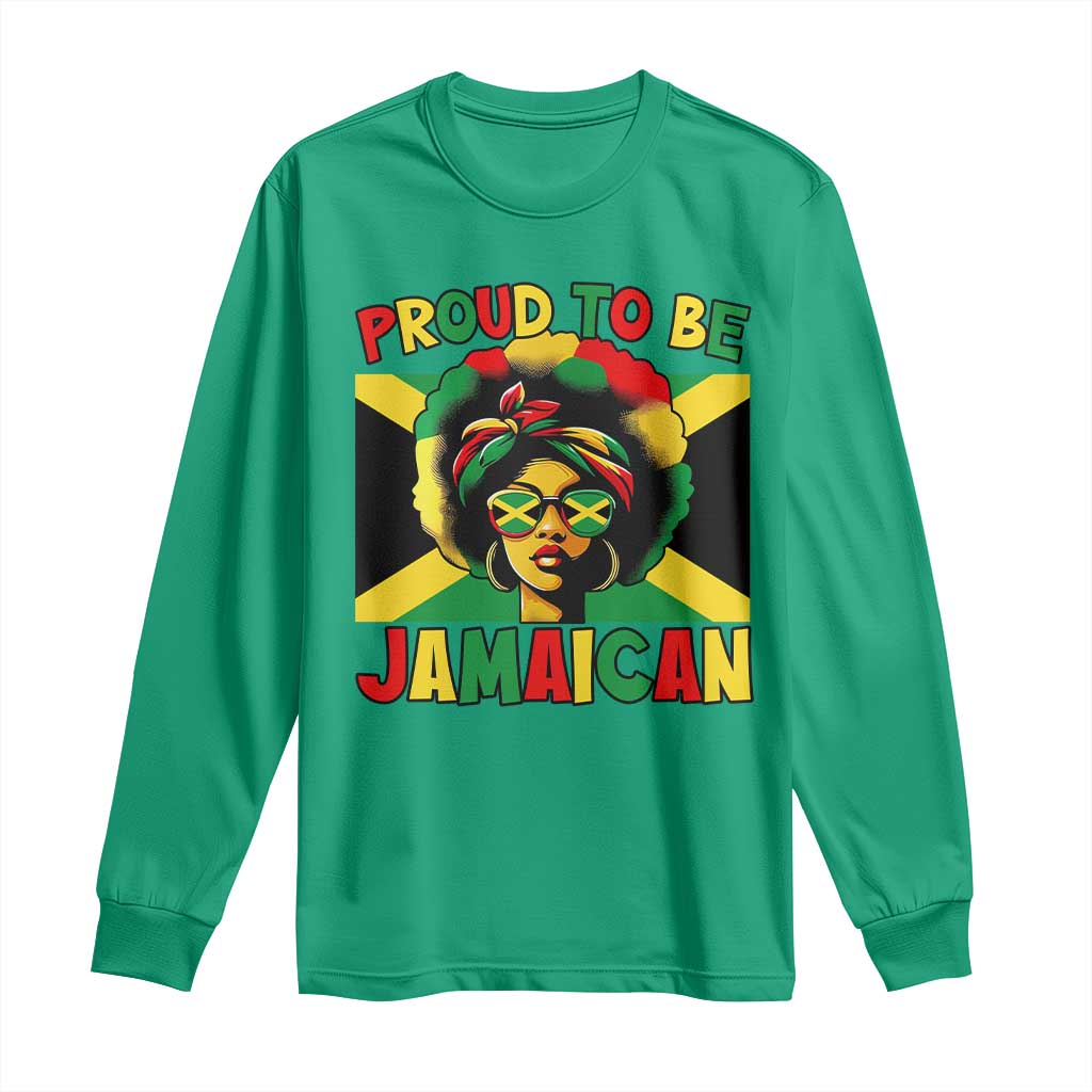 Proud To Be Jamaican Long Sleeve Shirt Jamaica Pride Flag Girl Sunglasses TS11 Irish Green Print Your Wear