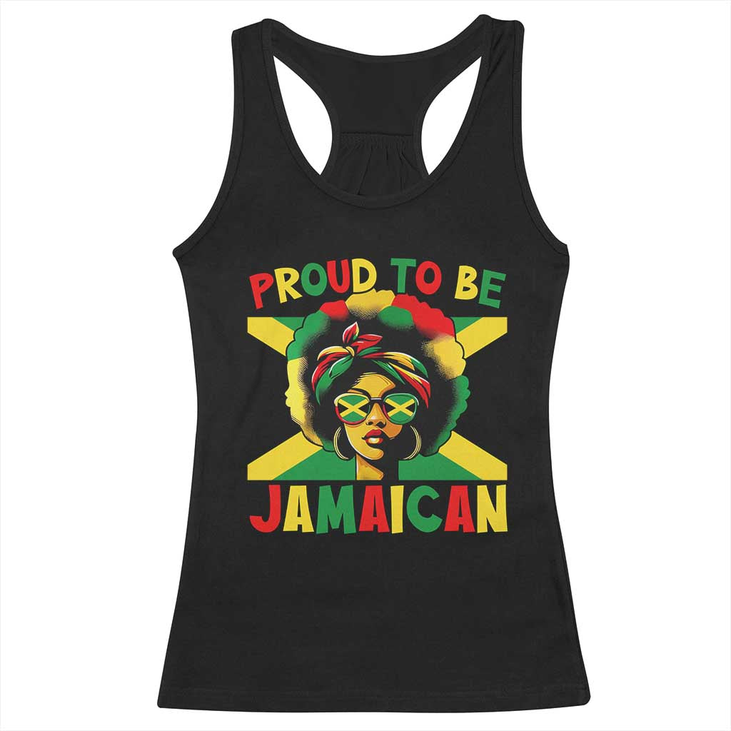 Proud To Be Jamaican Racerback Tank Top Jamaica Pride Flag Girl Sunglasses TS11 Black Print Your Wear
