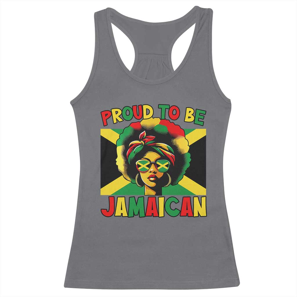 Proud To Be Jamaican Racerback Tank Top Jamaica Pride Flag Girl Sunglasses TS11 Charcoal Print Your Wear