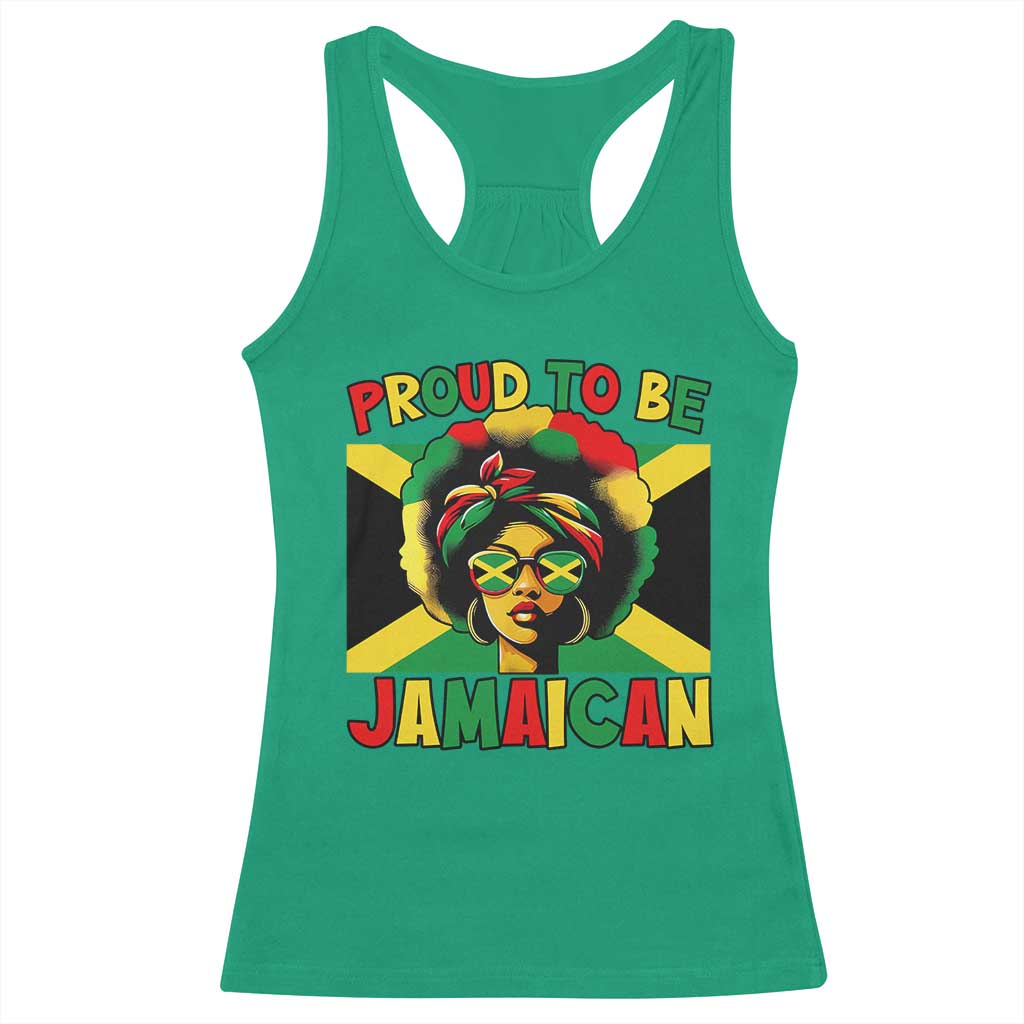 Proud To Be Jamaican Racerback Tank Top Jamaica Pride Flag Girl Sunglasses TS11 Irish Green Print Your Wear