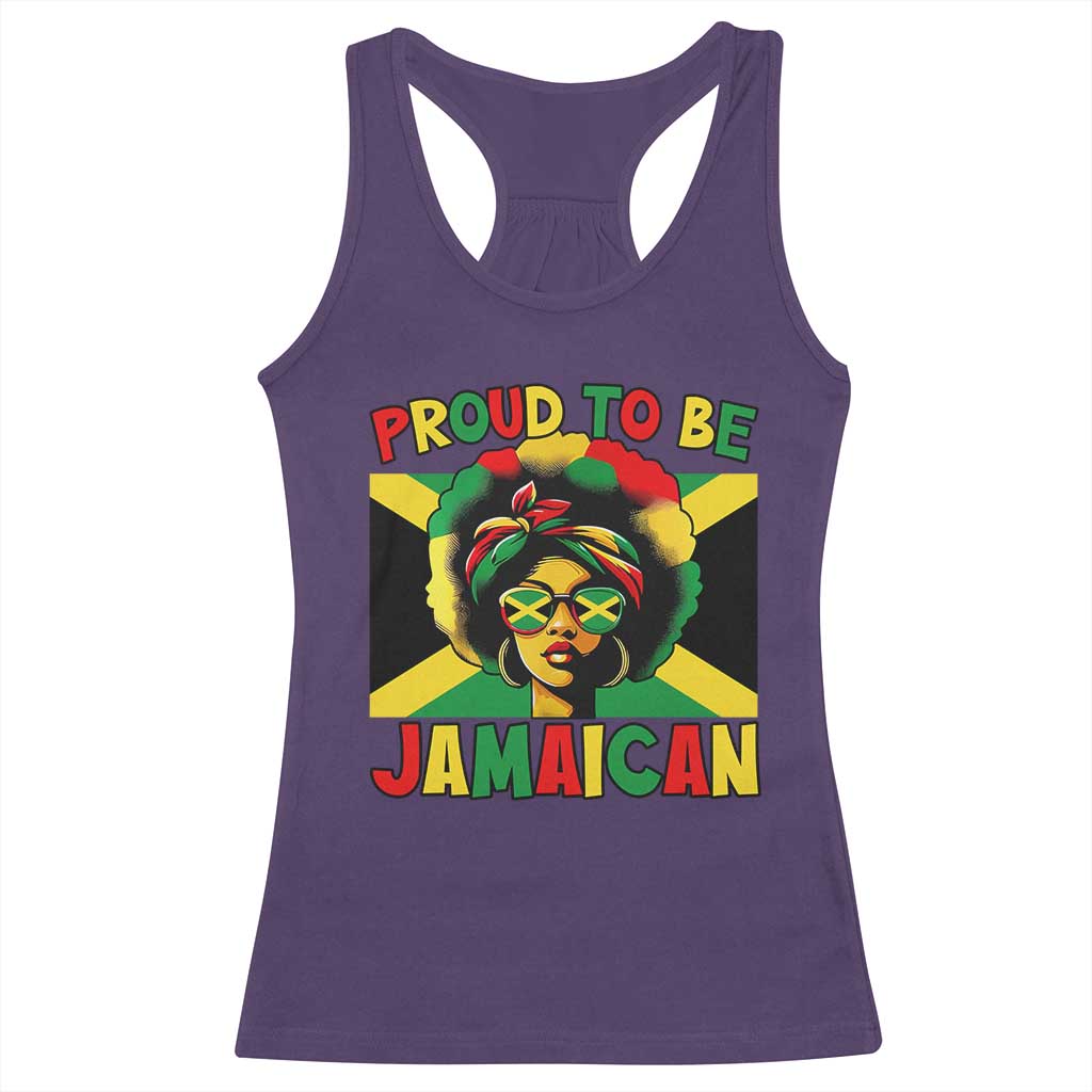 Proud To Be Jamaican Racerback Tank Top Jamaica Pride Flag Girl Sunglasses TS11 Purple Print Your Wear