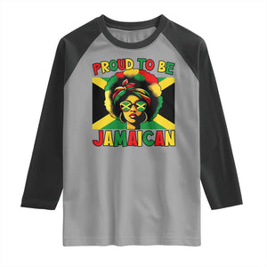 Proud To Be Jamaican Raglan Shirt Jamaica Pride Flag Girl Sunglasses TS11 Sport Gray Black Print Your Wear