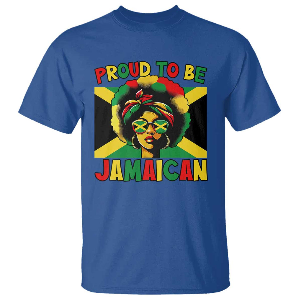 Proud To Be Jamaican T Shirt Jamaica Pride Flag Girl Sunglasses TS11 Royal Blue Print Your Wear