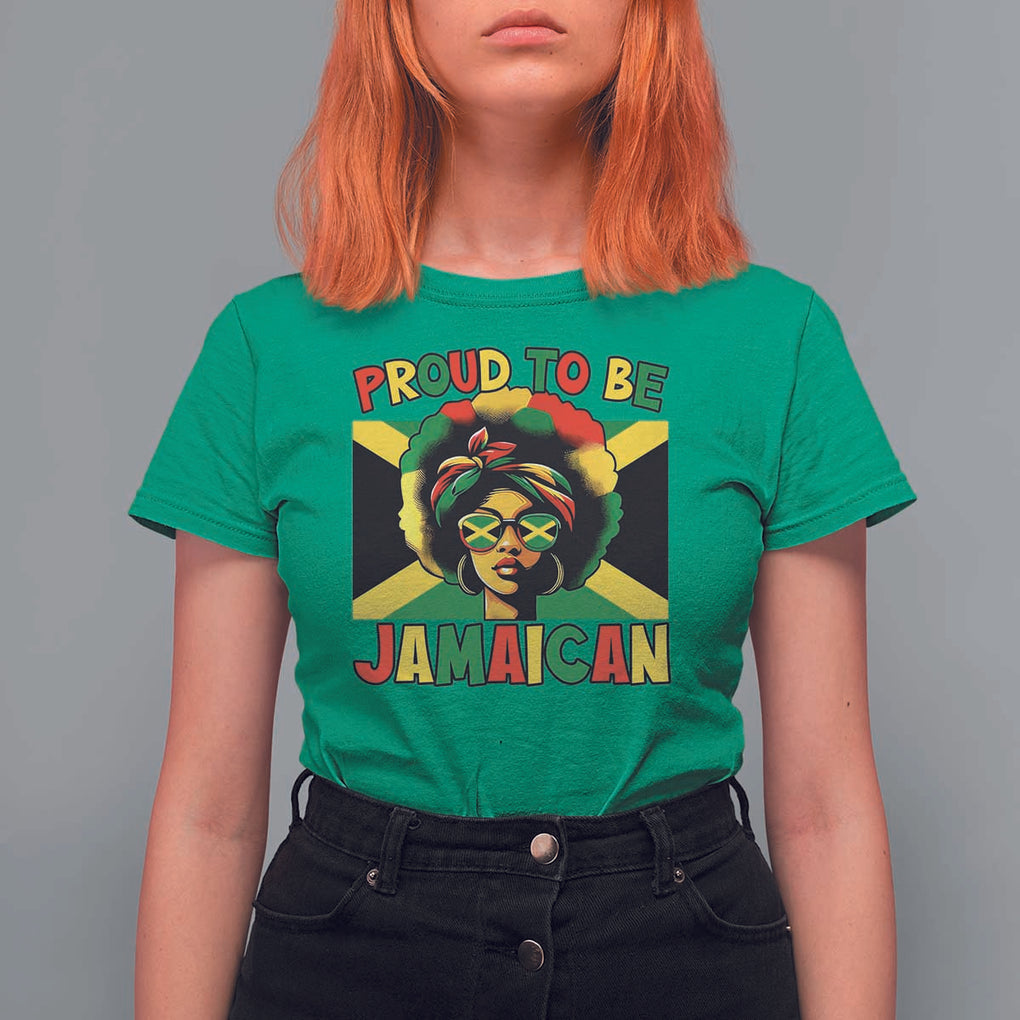 Proud To Be Jamaican T Shirt For Women Jamaica Pride Flag Girl Sunglasses TS11 Irish Green Print Your Wear