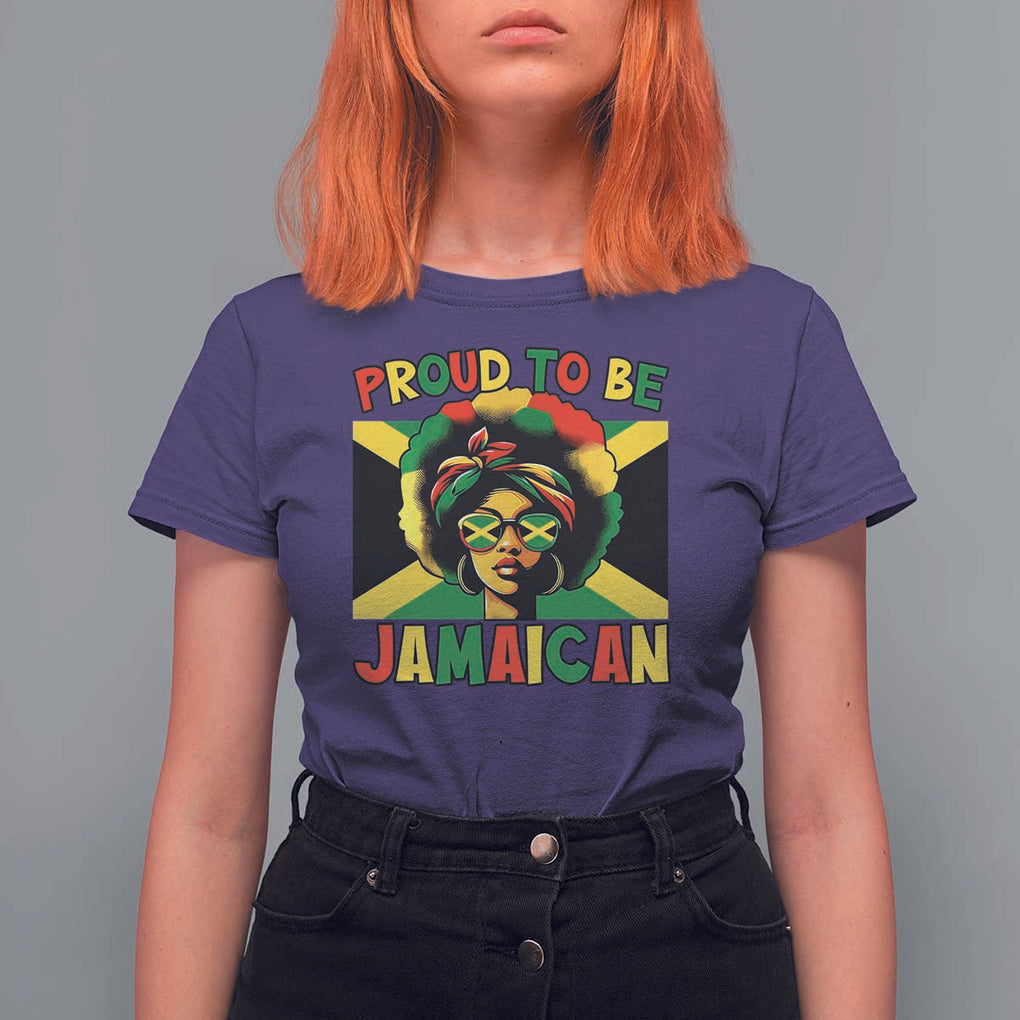 Proud To Be Jamaican T Shirt For Women Jamaica Pride Flag Girl Sunglasses TS11 Purple Print Your Wear