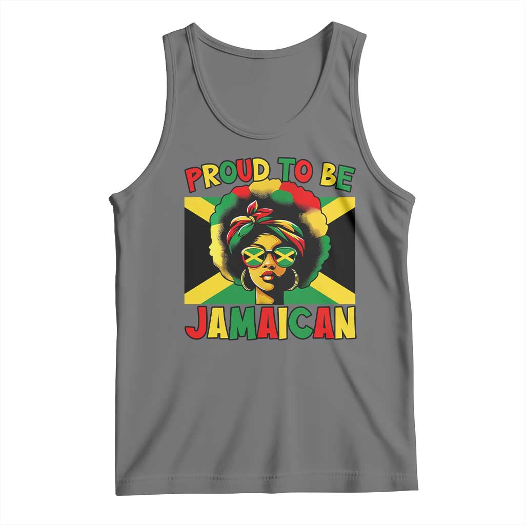 Proud To Be Jamaican Tank Top Jamaica Pride Flag Girl Sunglasses TS11 Black Heather Print Your Wear