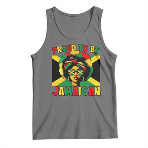 Proud To Be Jamaican Tank Top Jamaica Pride Flag Girl Sunglasses TS11 Black Heather Print Your Wear