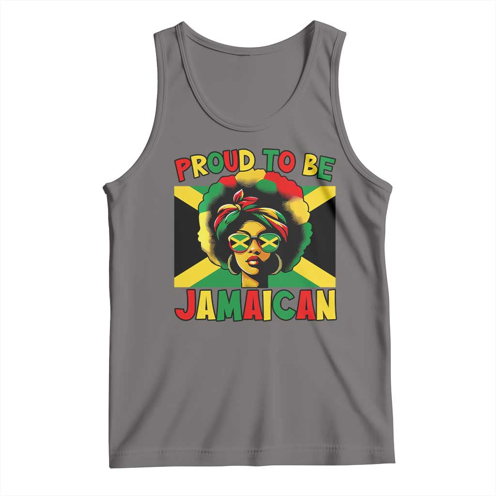 Proud To Be Jamaican Tank Top Jamaica Pride Flag Girl Sunglasses TS11 Deep Heather Print Your Wear