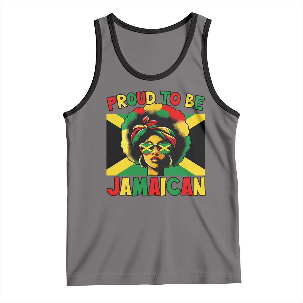 Proud To Be Jamaican Tank Top Jamaica Pride Flag Girl Sunglasses TS11 Deep Heather Black Print Your Wear