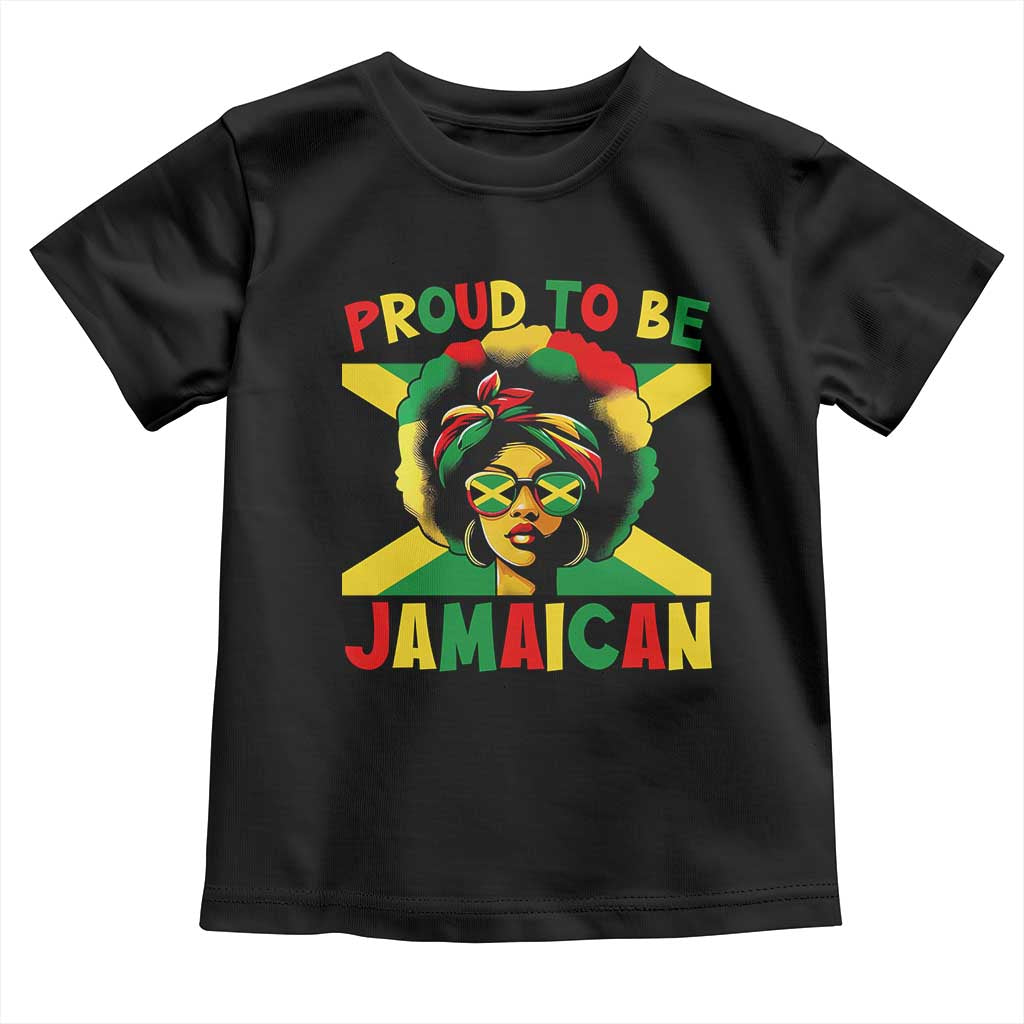 Proud To Be Jamaican Toddler T Shirt Jamaica Pride Flag Girl Sunglasses TS11 Black Print Your Wear