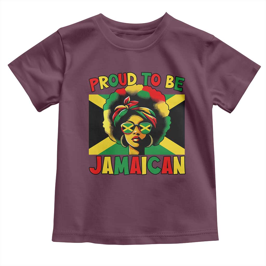 Proud To Be Jamaican Toddler T Shirt Jamaica Pride Flag Girl Sunglasses TS11 Maroon Print Your Wear