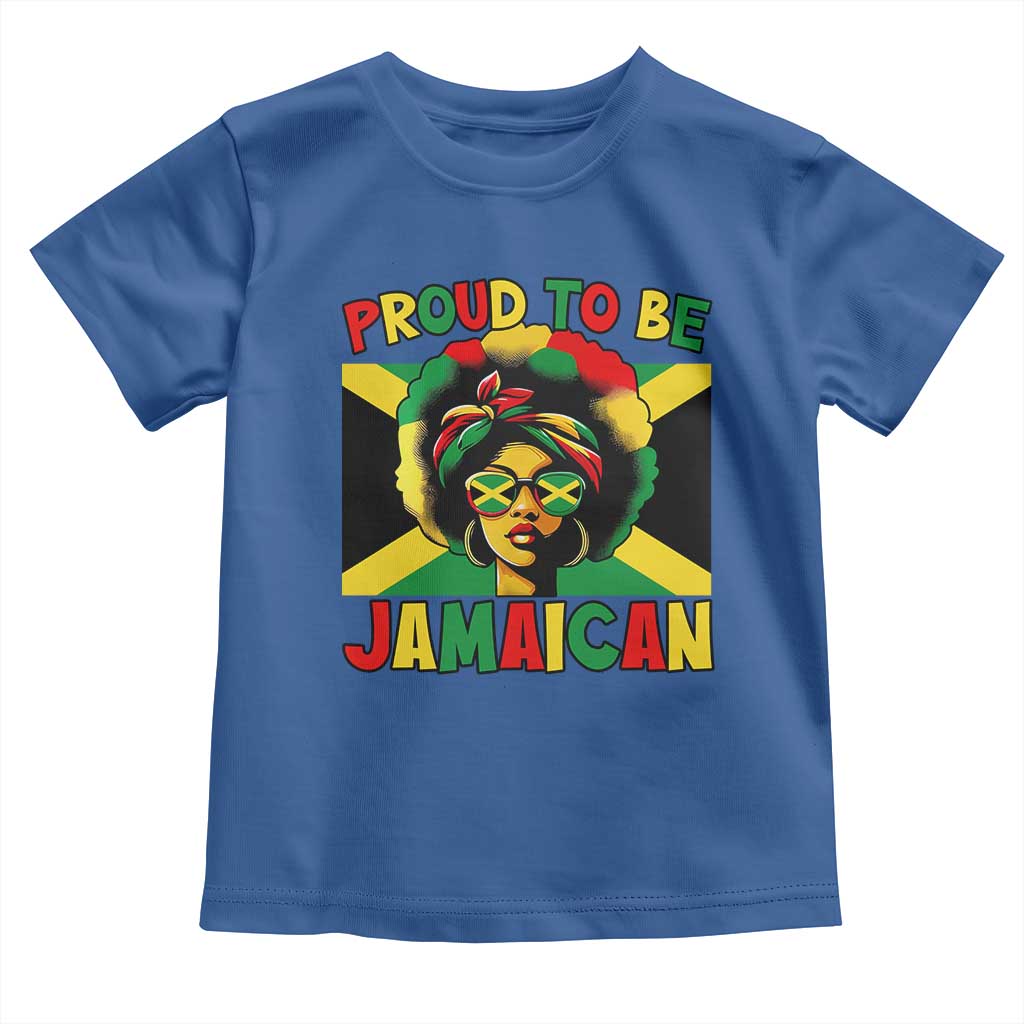 Proud To Be Jamaican Toddler T Shirt Jamaica Pride Flag Girl Sunglasses TS11 Royal Blue Print Your Wear