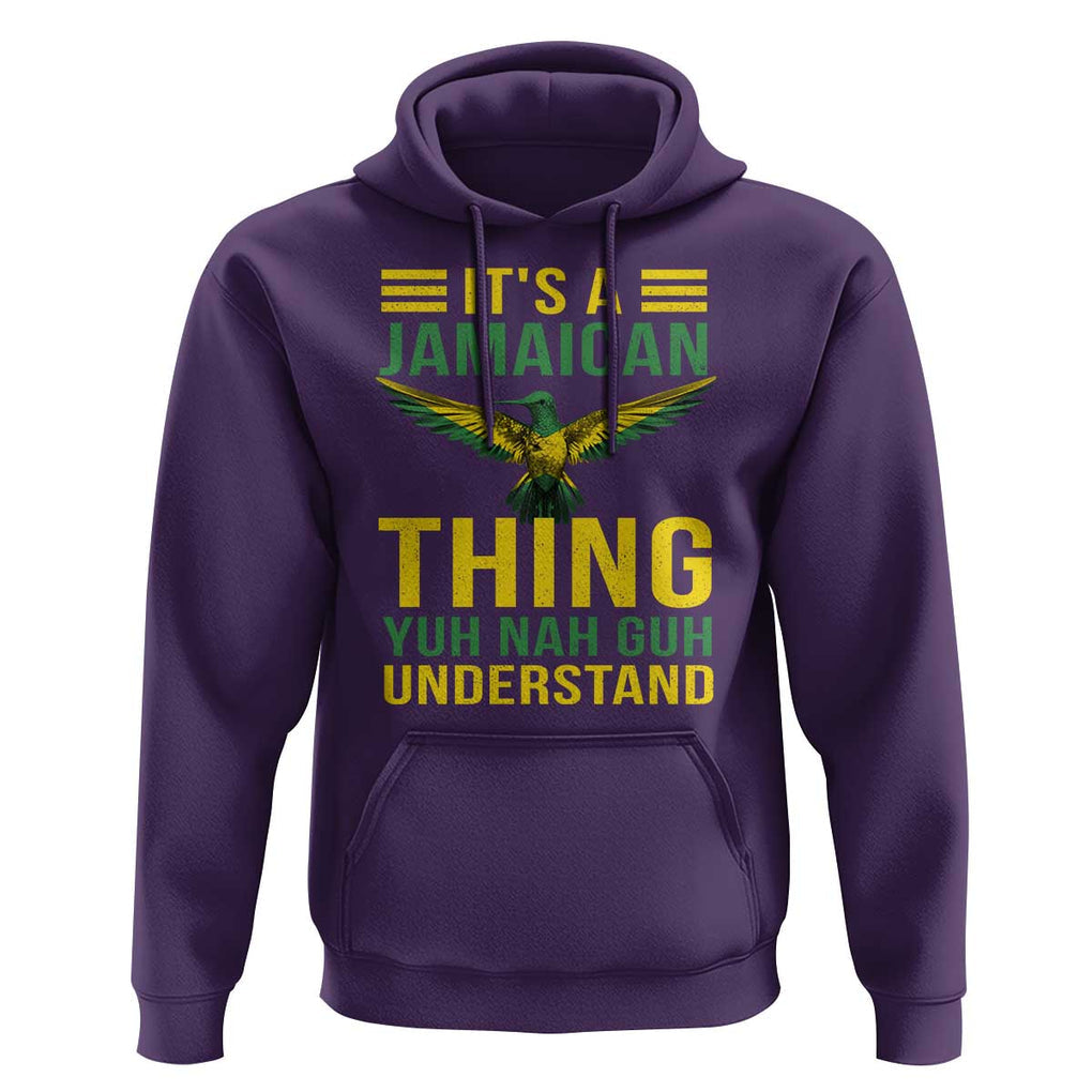 It's A Jamaican Thing Yuh Nah Guh Understand Hoodie Jamaica Hummingbird TS11 Purple Print Your Wear