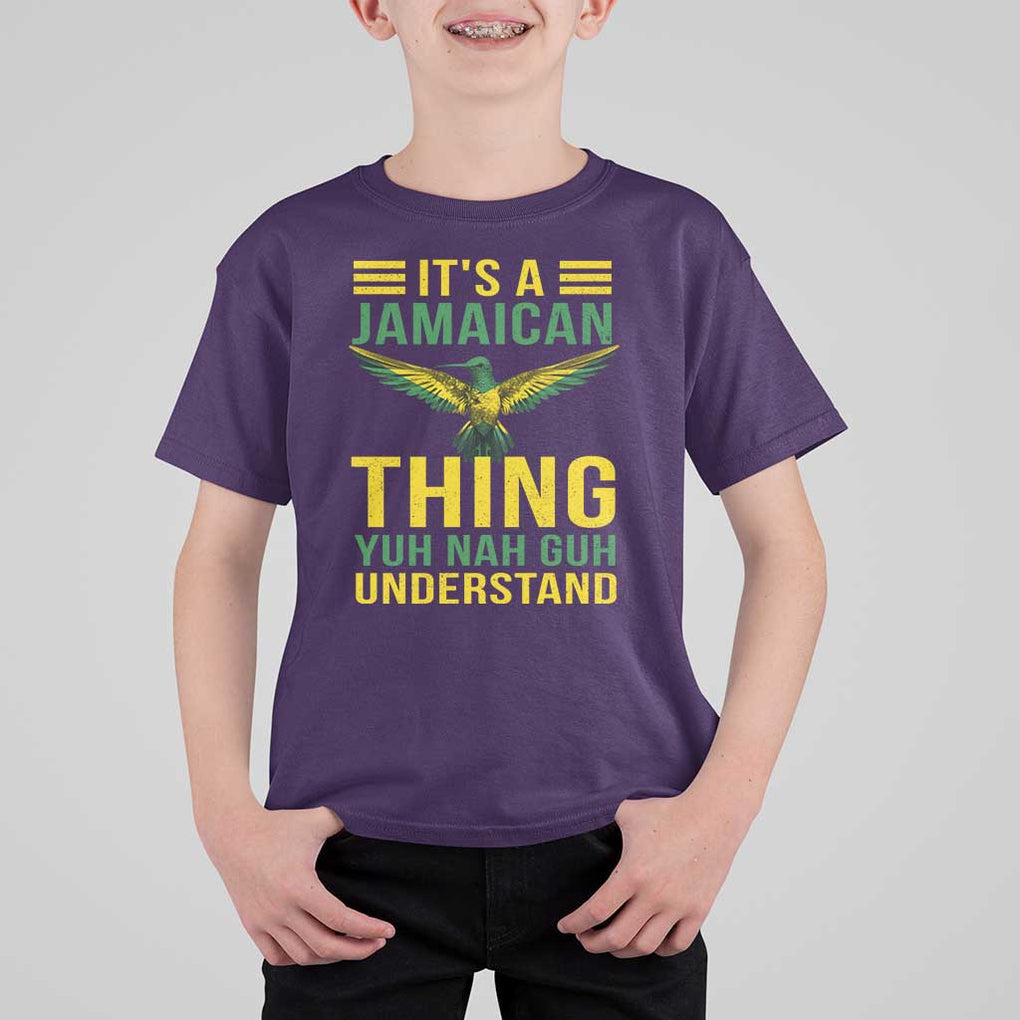 It's A Jamaican Thing Yuh Nah Guh Understand T Shirt For Kid Jamaica Hummingbird TS11 Purple Print Your Wear