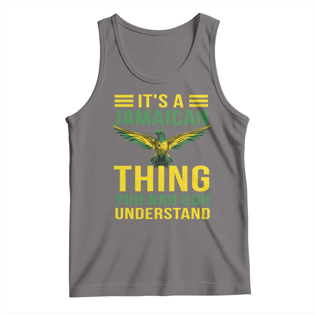 It's A Jamaican Thing Yuh Nah Guh Understand Tank Top Jamaica Hummingbird TS11 Deep Heather Print Your Wear