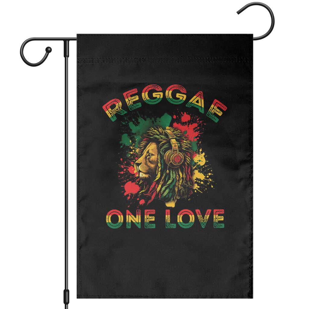 Reggae One Love Garden Flag Rasta Music Jamaican Pride Headphones Lion TS11 Black Print Your Wear