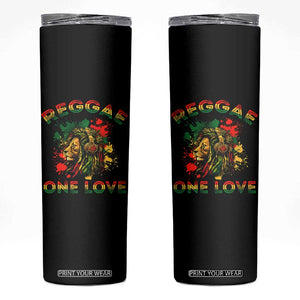 Reggae One Love Skinny Tumbler Rasta Music Jamaican Pride Headphones Lion TS11 Black Print Your Wear