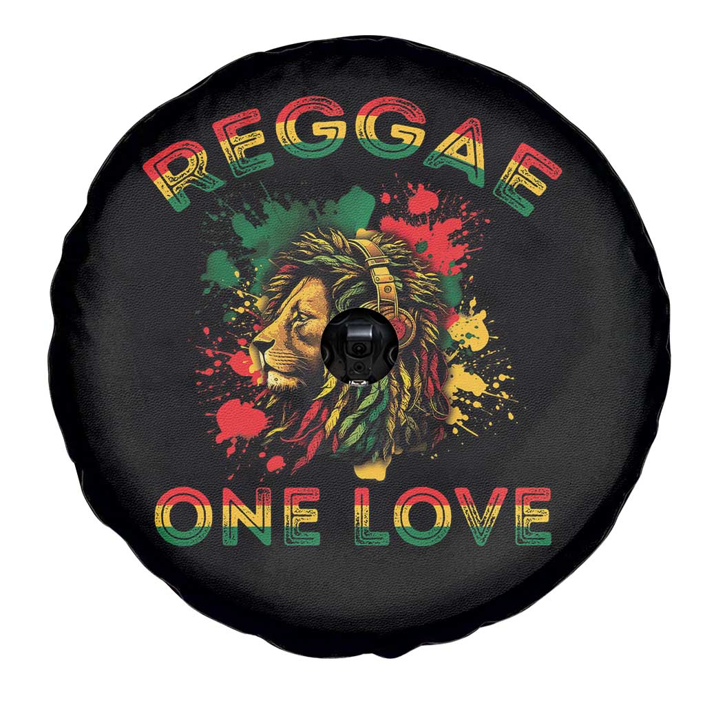 Reggae One Love Spare Tire Cover Rasta Music Jamaican Pride Headphones Lion TS11 Print Your Wear