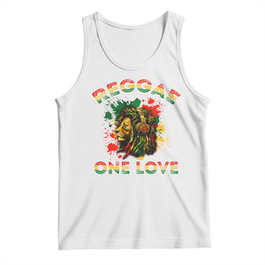 Reggae One Love Tank Top Rasta Music Jamaican Pride Headphones Lion TS11 White Print Your Wear