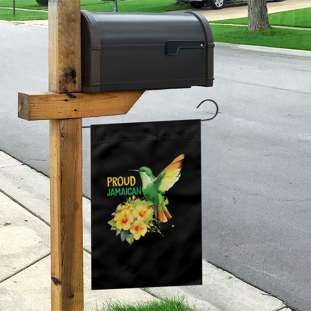 Proud Jamaican Garden Flag Jamaica Flag Hummingbird Hibiscus TS11 Print Your Wear