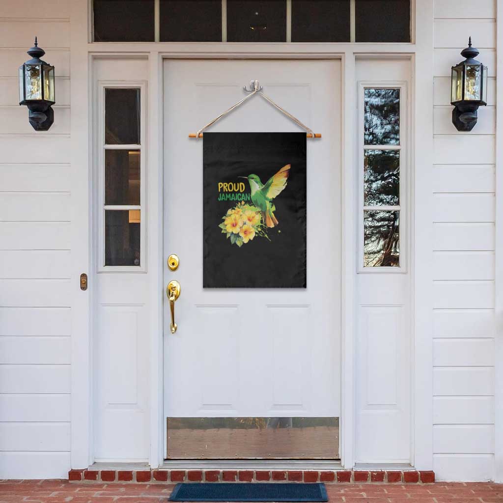 Proud Jamaican Garden Flag Jamaica Flag Hummingbird Hibiscus TS11 Print Your Wear