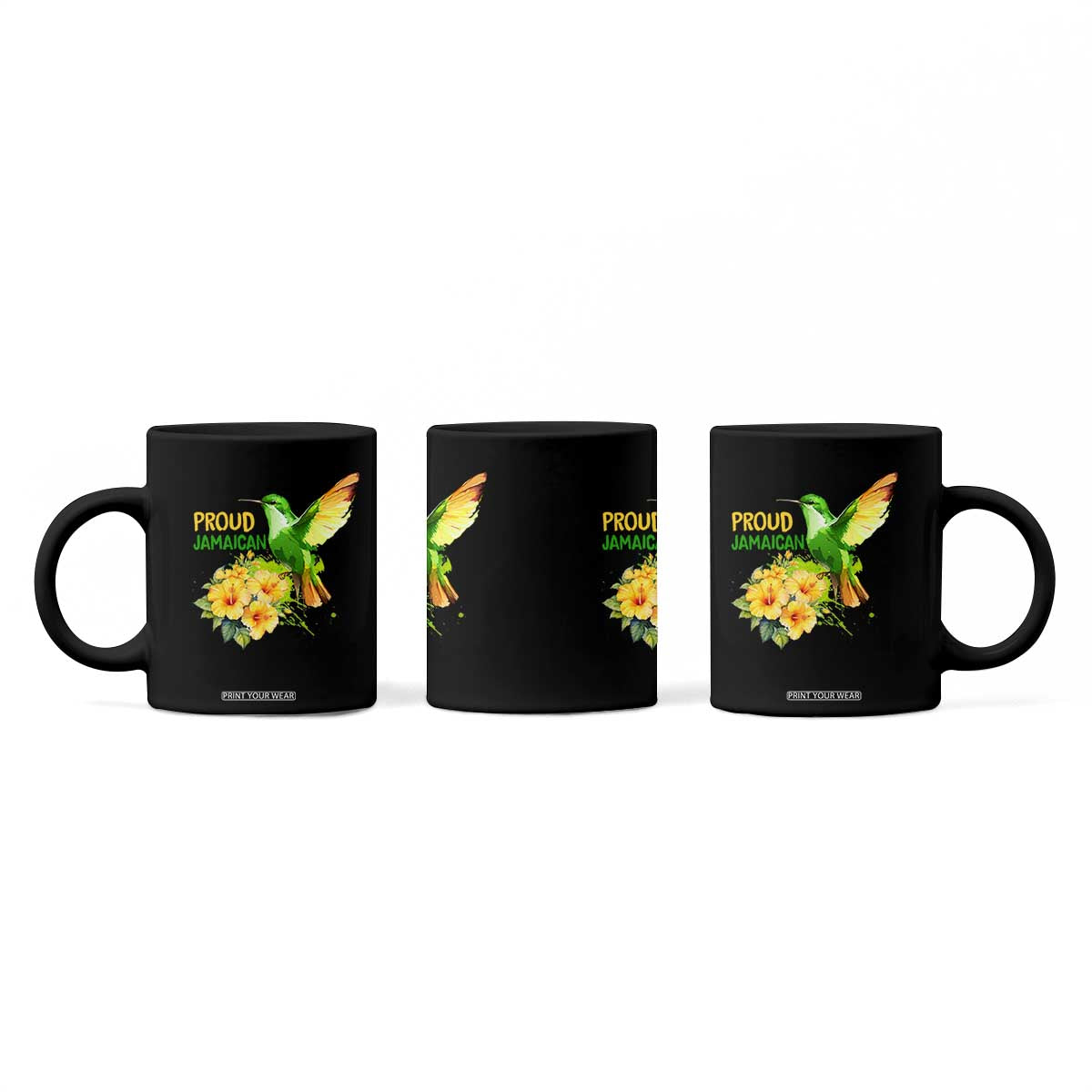 Proud Jamaican Coffee Mug Jamaica Flag Hummingbird Hibiscus TS11 Print Your Wear