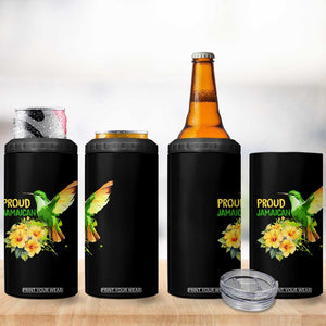 Proud Jamaican 4 in 1 Can Cooler Tumbler Jamaica Flag Hummingbird Hibiscus TS11 Print Your Wear