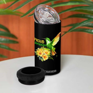 Proud Jamaican 4 in 1 Can Cooler Tumbler Jamaica Flag Hummingbird Hibiscus TS11 Print Your Wear