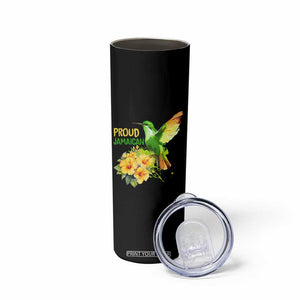Proud Jamaican Skinny Tumbler Jamaica Flag Hummingbird Hibiscus TS11 Print Your Wear