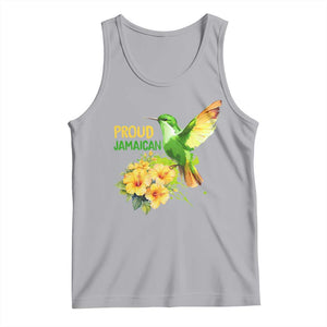 Proud Jamaican Tank Top Jamaica Flag Hummingbird Hibiscus TS11 Athletic Heather Print Your Wear