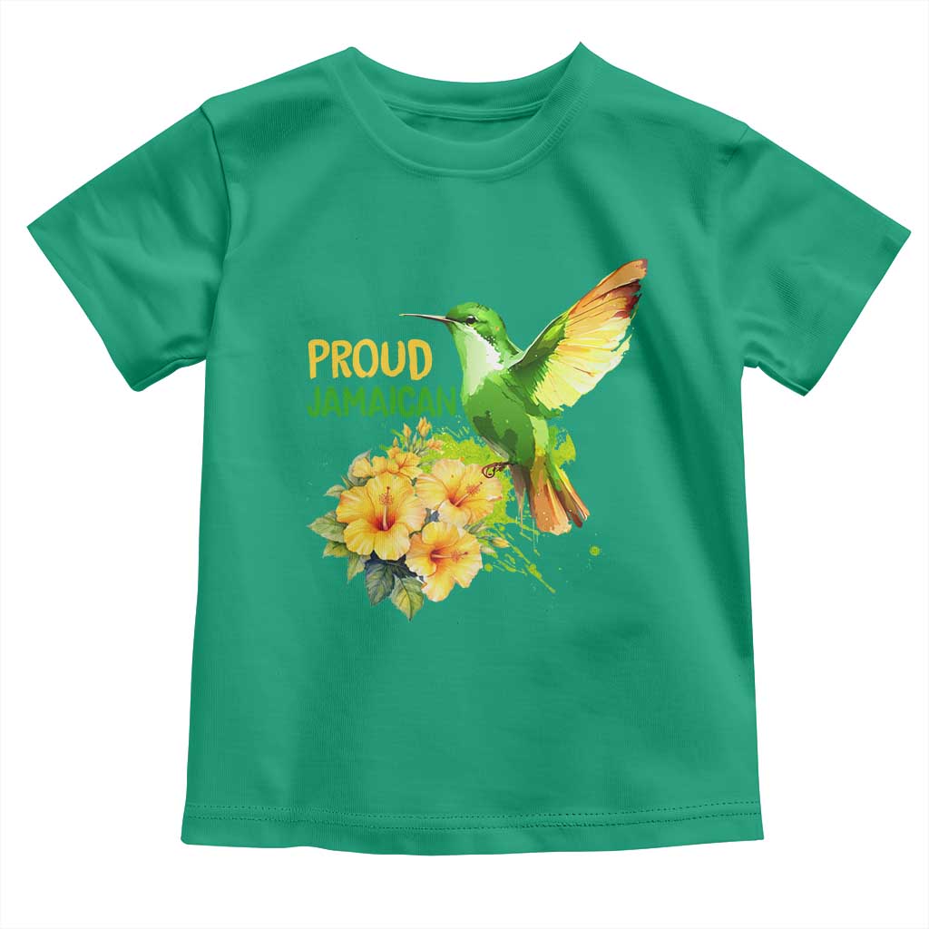 Proud Jamaican Toddler T Shirt Jamaica Flag Hummingbird Hibiscus TS11 Irish Green Print Your Wear