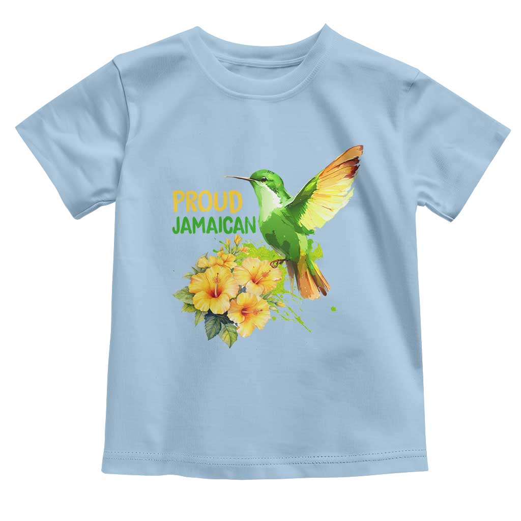Proud Jamaican Toddler T Shirt Jamaica Flag Hummingbird Hibiscus TS11 Light Blue Print Your Wear