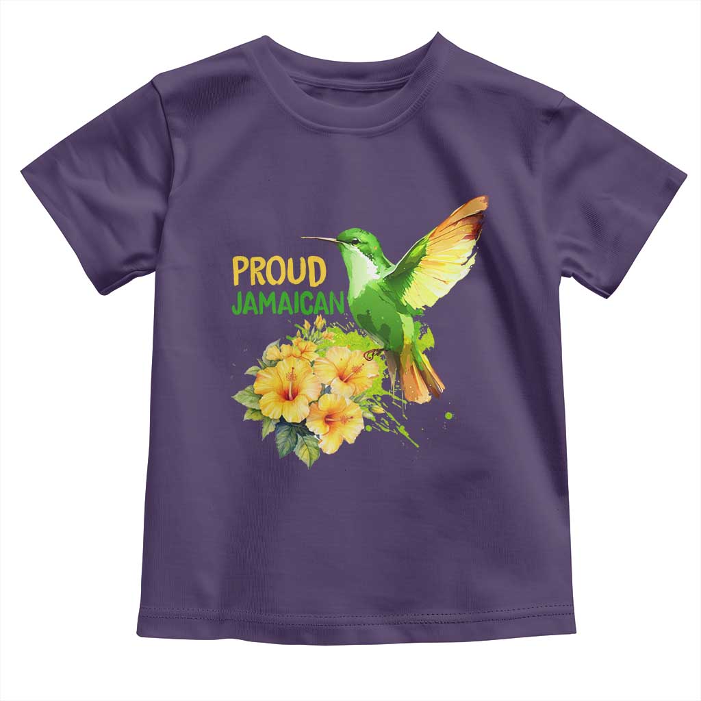 Proud Jamaican Toddler T Shirt Jamaica Flag Hummingbird Hibiscus TS11 Purple Print Your Wear