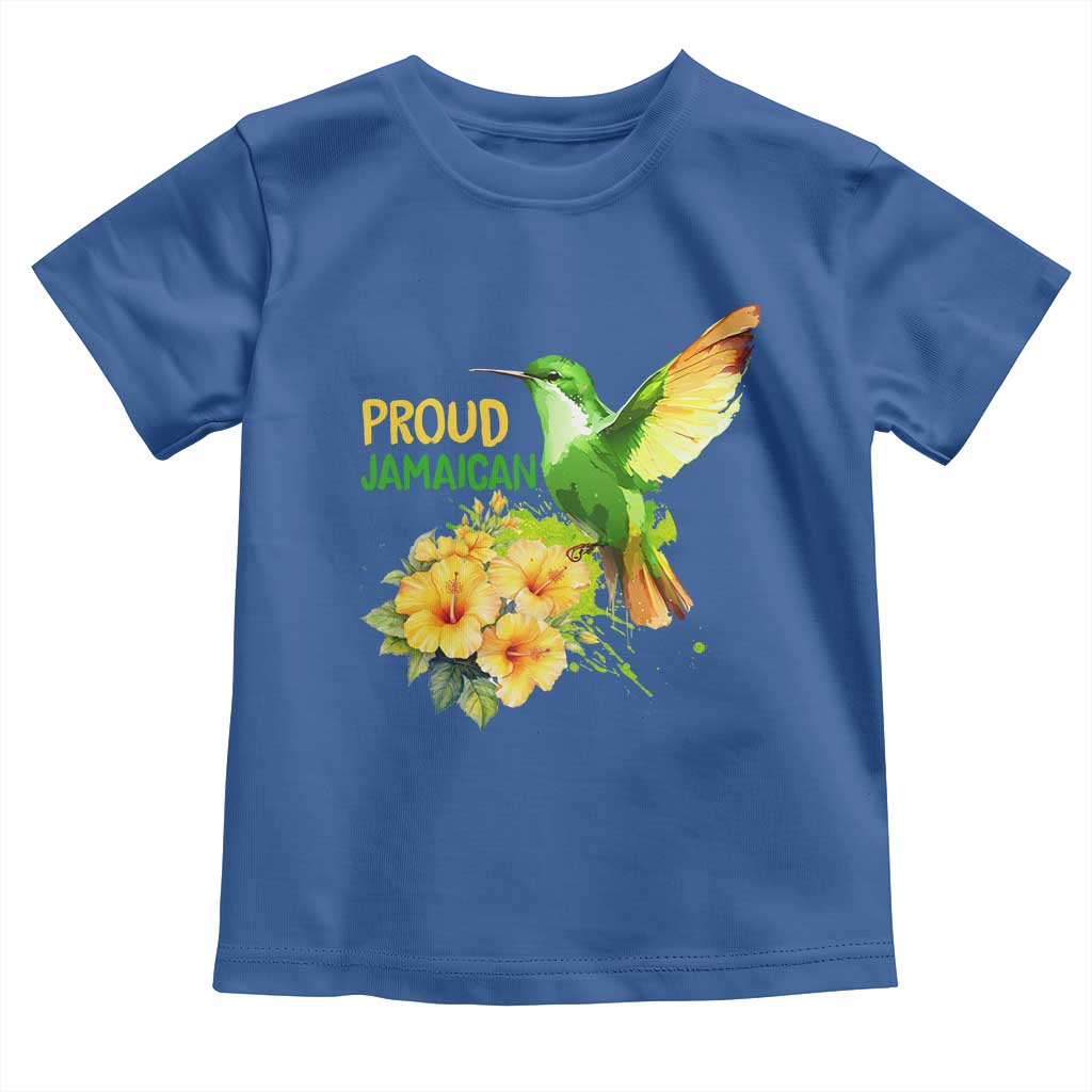 Proud Jamaican Toddler T Shirt Jamaica Flag Hummingbird Hibiscus TS11 Royal Blue Print Your Wear