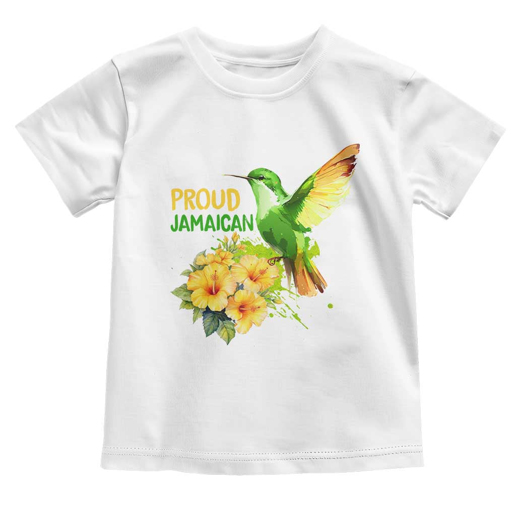 Proud Jamaican Toddler T Shirt Jamaica Flag Hummingbird Hibiscus TS11 White Print Your Wear