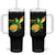 Proud Jamaican Tumbler With Handle Jamaica Flag Hummingbird Hibiscus TS11 One Size: 40 oz Black Print Your Wear