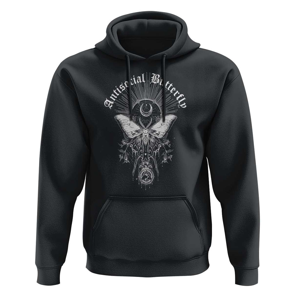 Funny Moth Hoodie Antisocial Butterfly Vintage Myth Superstitions TS11 Black Print Your Wear