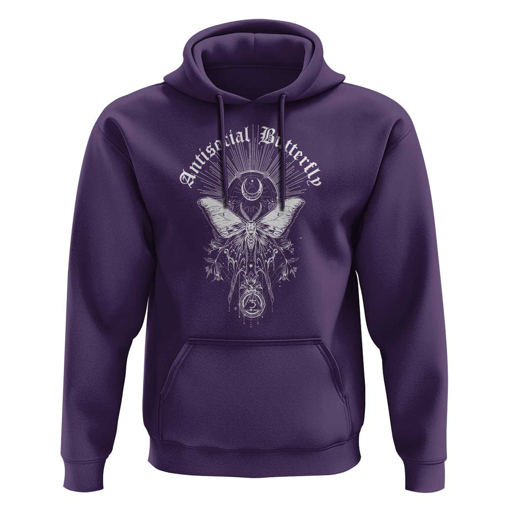 Funny Moth Hoodie Antisocial Butterfly Vintage Myth Superstitions TS11 Purple Print Your Wear