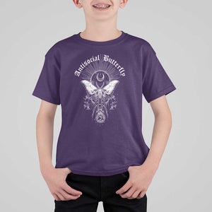 Funny Moth T Shirt For Kid Antisocial Butterfly Vintage Myth Superstitions TS11 Purple Print Your Wear