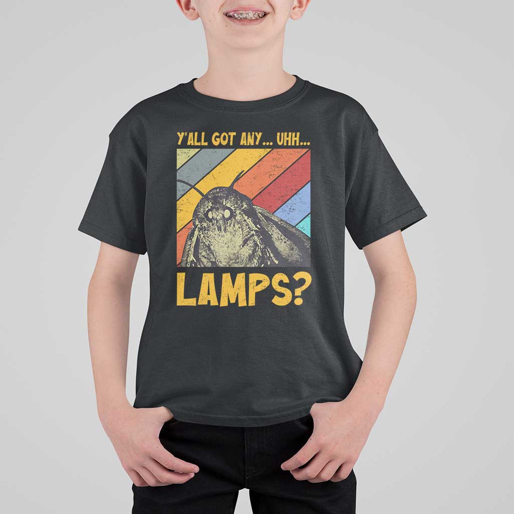 Funny Moth T Shirt For Kid Y'all Got Any Lamps Insect Meme TS11 Black Print Your Wear