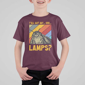 Funny Moth T Shirt For Kid Y'all Got Any Lamps Insect Meme TS11 Maroon Print Your Wear
