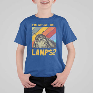 Funny Moth T Shirt For Kid Y'all Got Any Lamps Insect Meme TS11 Royal Blue Print Your Wear