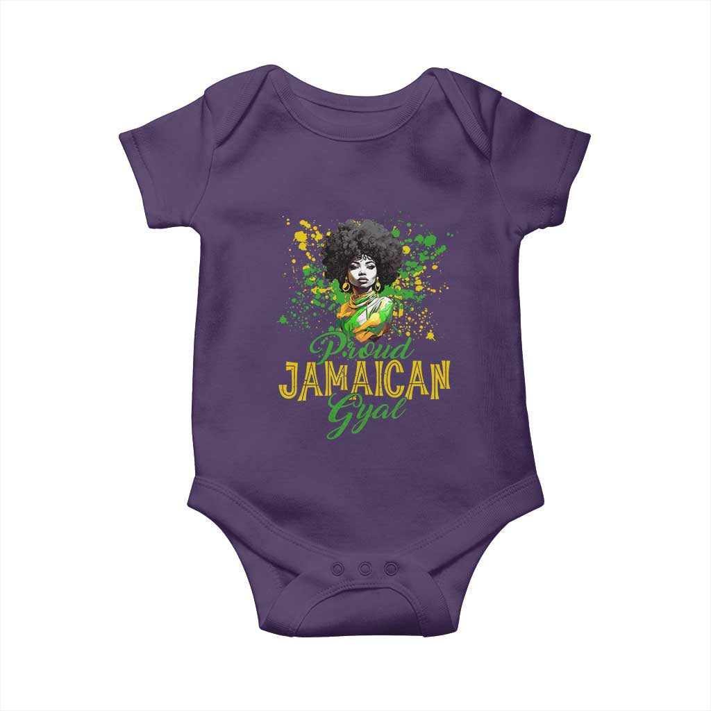 Proud Jamaican Gyal Baby Onesie Afro Black Girls Jamaica Flag TS11 Purple Print Your Wear