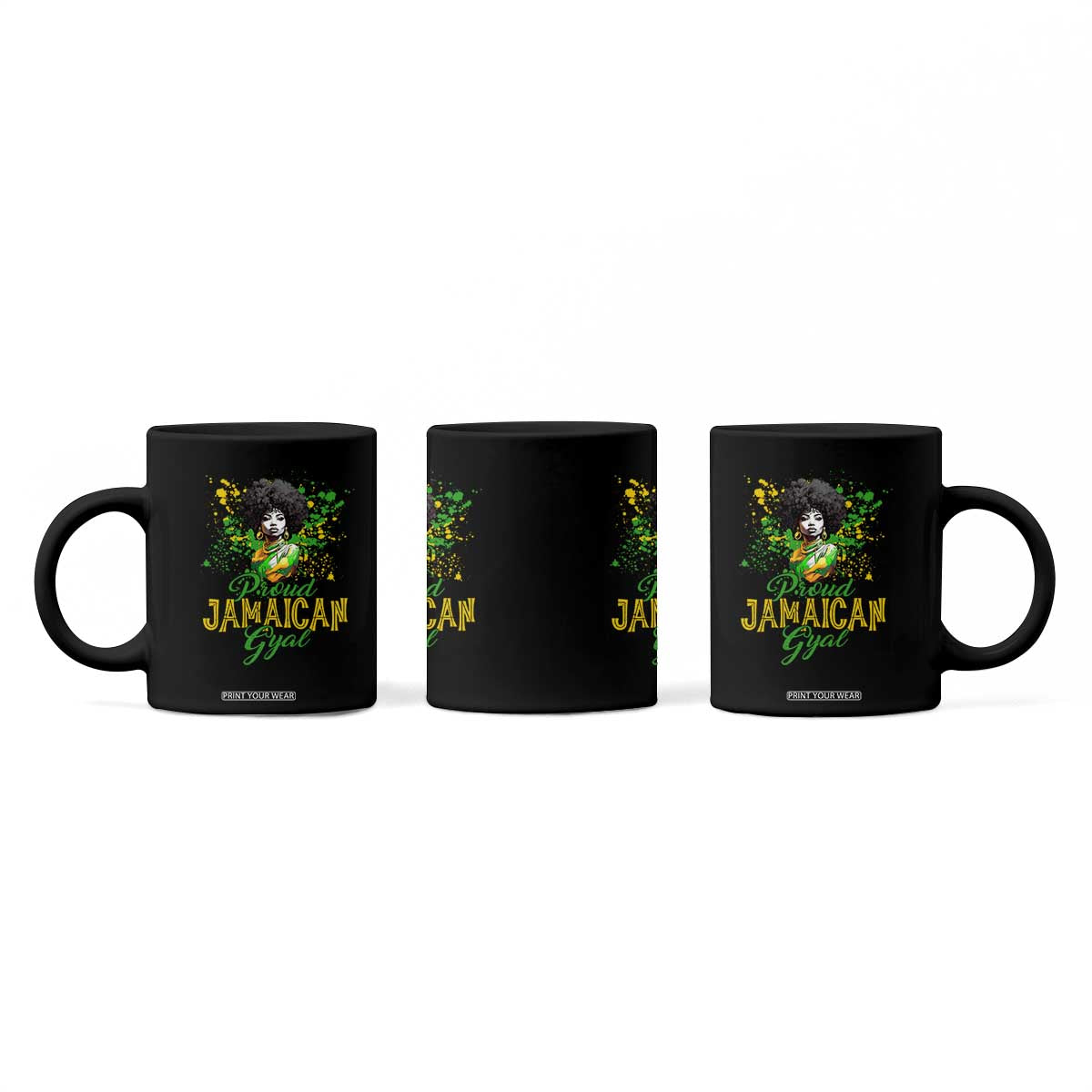 Proud Jamaican Gyal Coffee Mug Afro Black Girls Jamaica Flag TS11 Print Your Wear