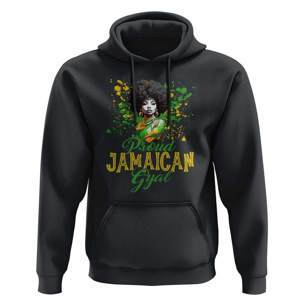 Proud Jamaican Gyal Hoodie Afro Black Girls Jamaica Flag TS11 Black Print Your Wear