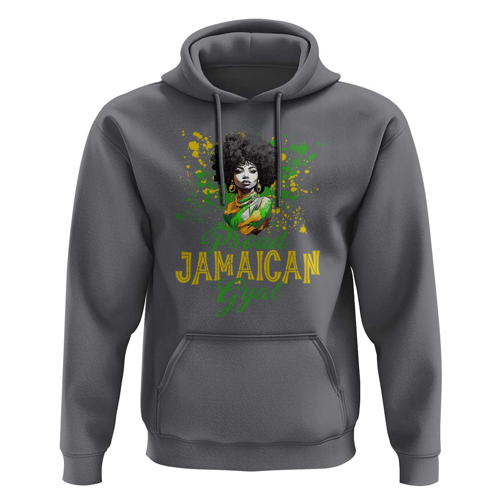 Proud Jamaican Gyal Hoodie Afro Black Girls Jamaica Flag TS11 Charcoal Print Your Wear